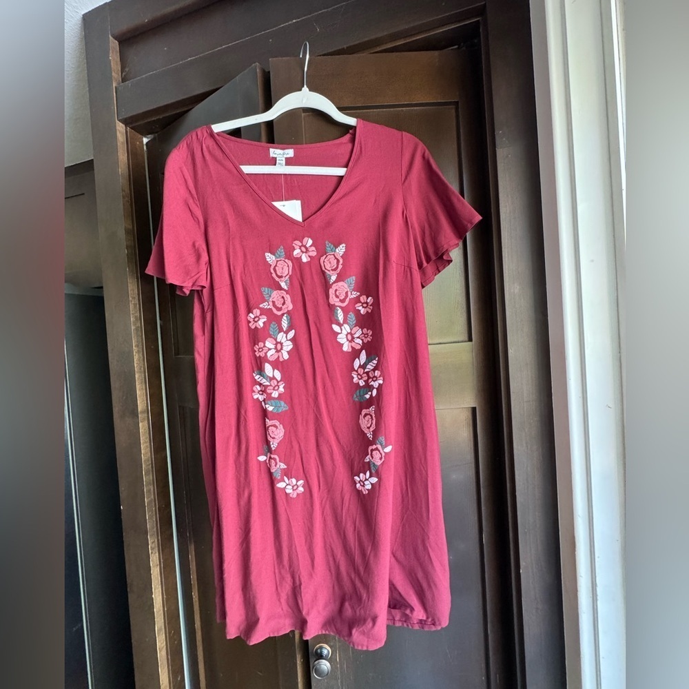 Love, Fire Burgundy Rayon Dress